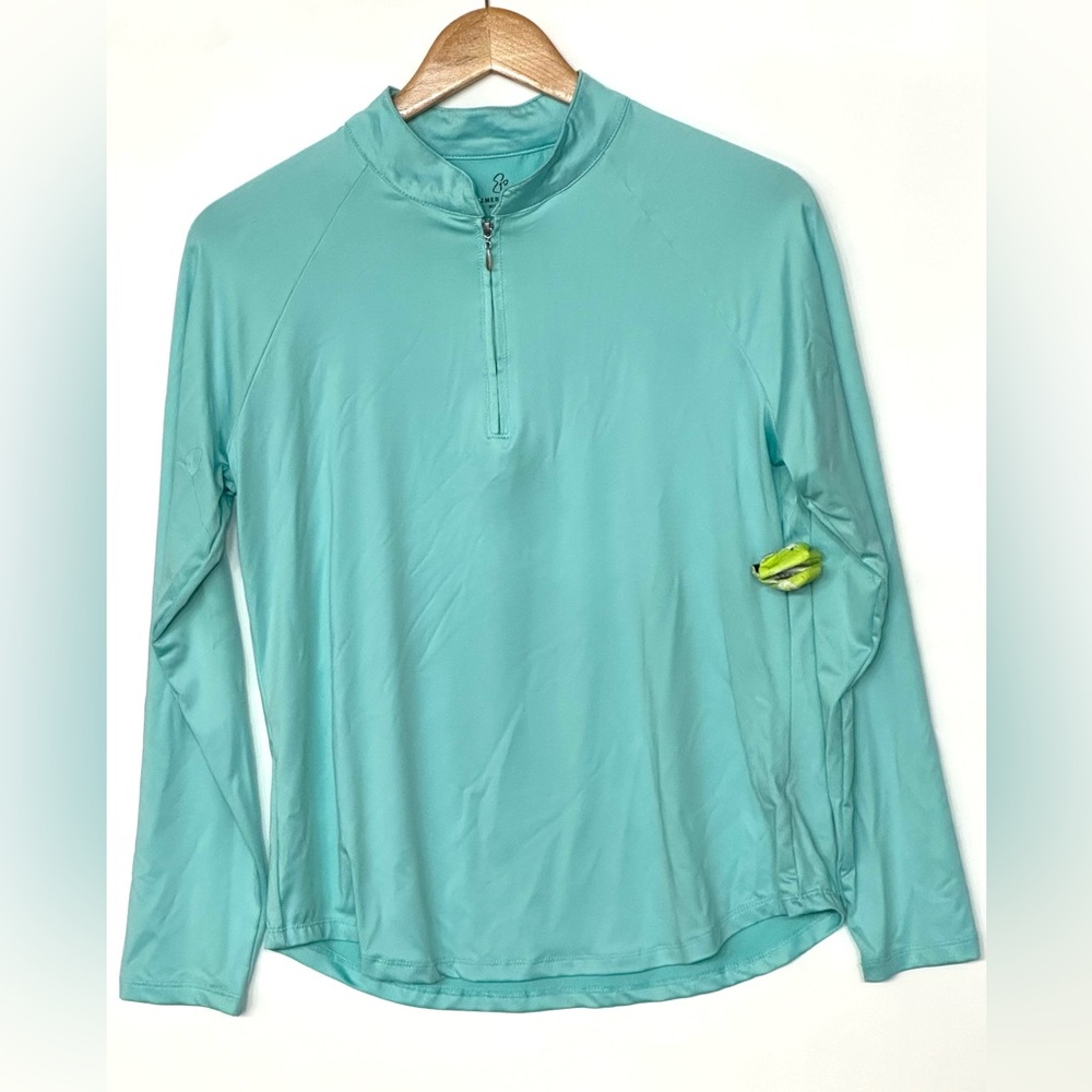 Ladies Golf Pullover‎ Emerald Aqua Quarter-Zip Top Medium